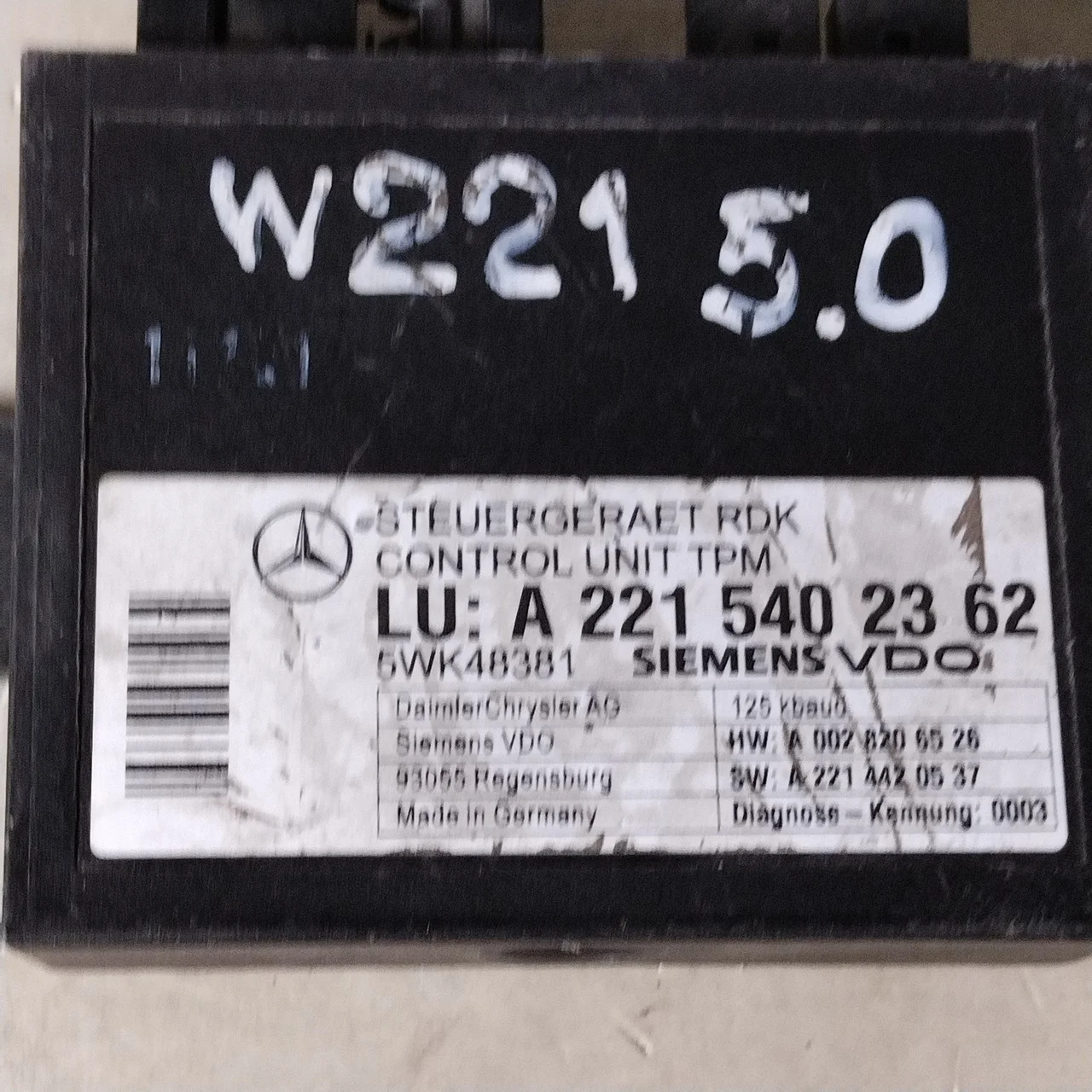 Блок управления давления в шинах Mercedes-Benz S-class W221 2215402362