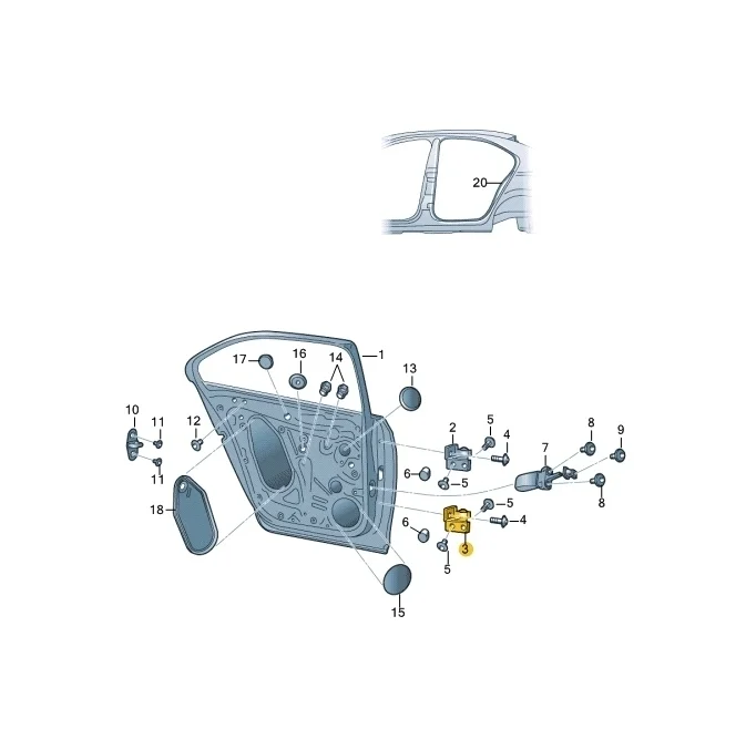 Петля двери Skoda Octavia 2011 A5