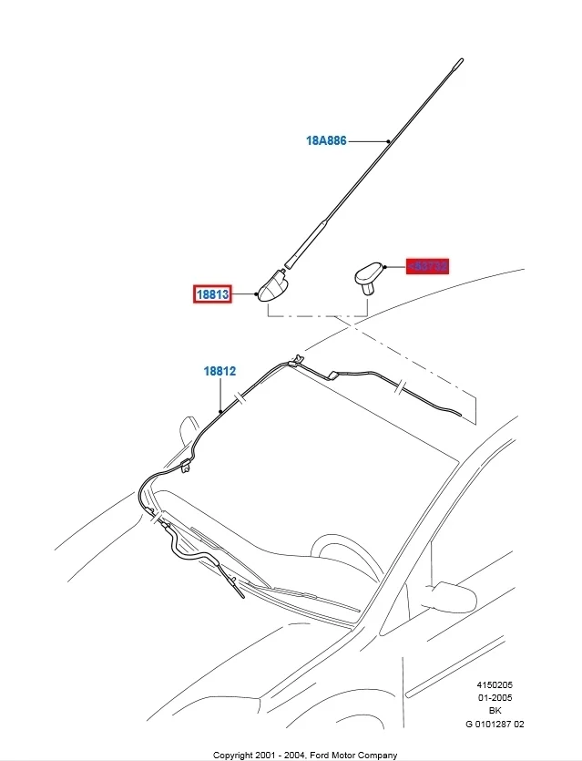 Антенна электрическая Ford Fiesta 2008 CBK