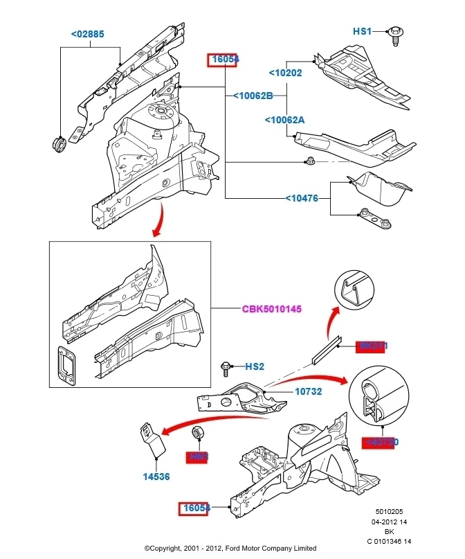 Лонжерон Ford Fiesta 2008 CBK