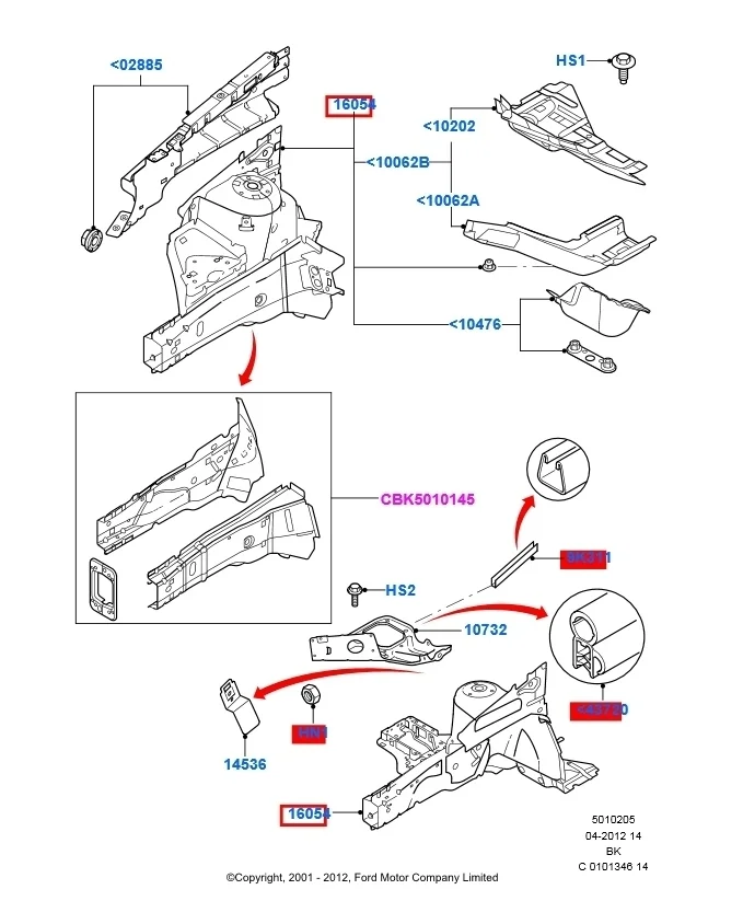 Лонжерон Ford Fiesta 2008 CBK