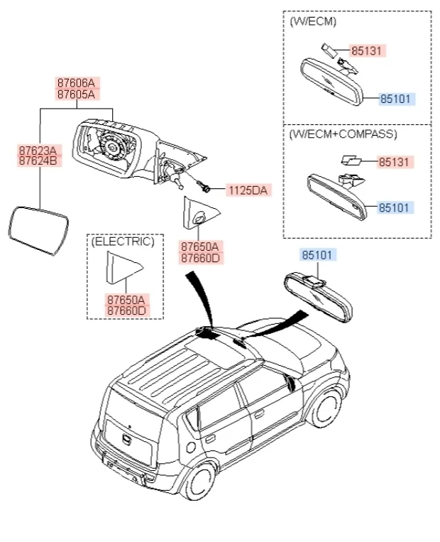 Зеркало салонное Kia Soul 2008 AM