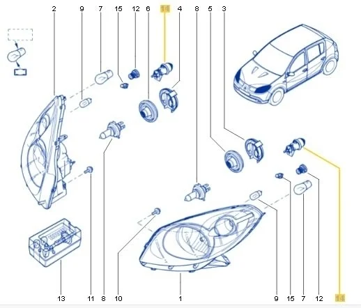 Корректор фар Renault Sandero 2014 BS11, B90