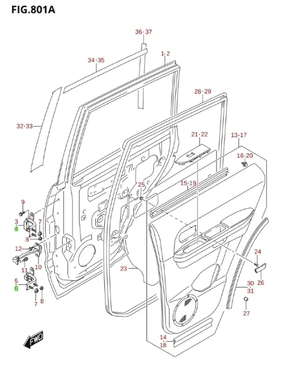 Петля двери Suzuki Grand Vitara 2013 JT