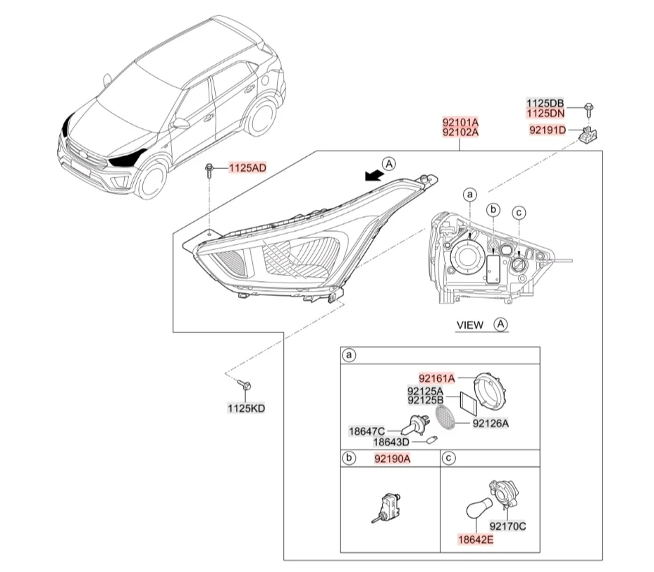 Кронштейн крепление фары Hyundai Creta 2015-2021 GS