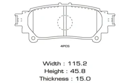 Тормозные колодки задние для Lexus RX AGL20W,AGL25W,GGL25,GYL25 2015-2022